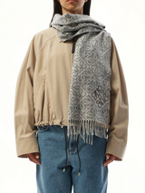 Anagram Wool Cashmere Scarf in Grey