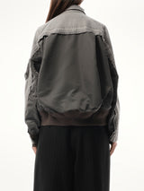 Sacai Denim x Nylon Twill Jacket in Gray