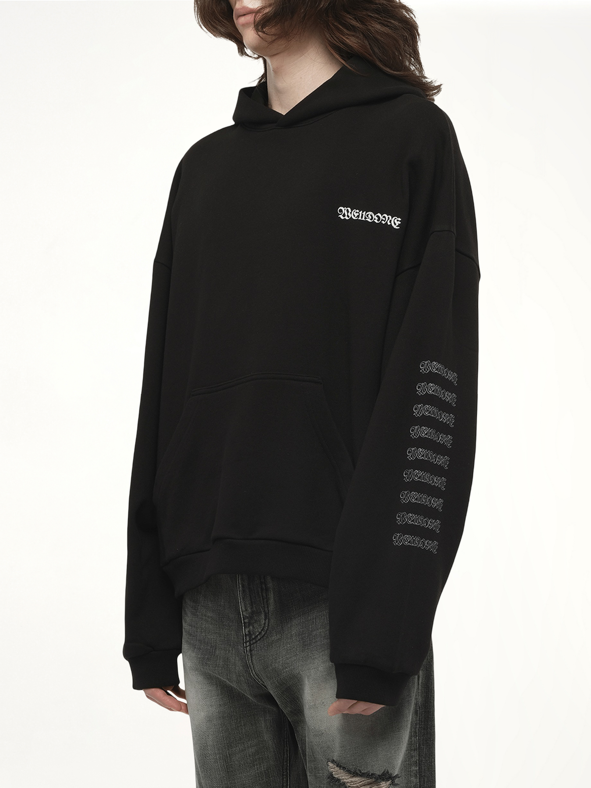 Punk Teddy Hoodie in Black