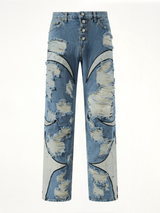 TC Leather Washing Denim Pants War Ver in Blue