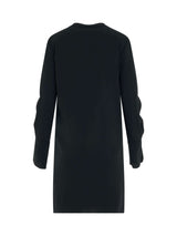 Neck Tie Shift Black Dress in Black