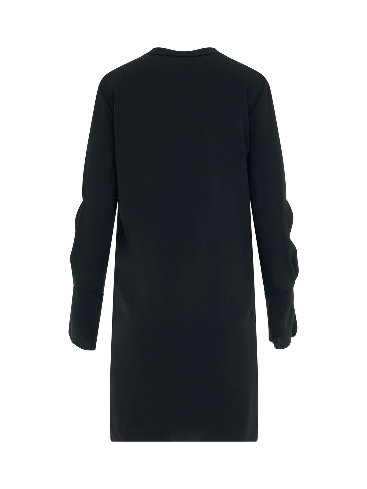 Neck Tie Shift Black Dress in Black