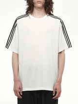 Wire Stripe Short Sleeve T-Shirt in White