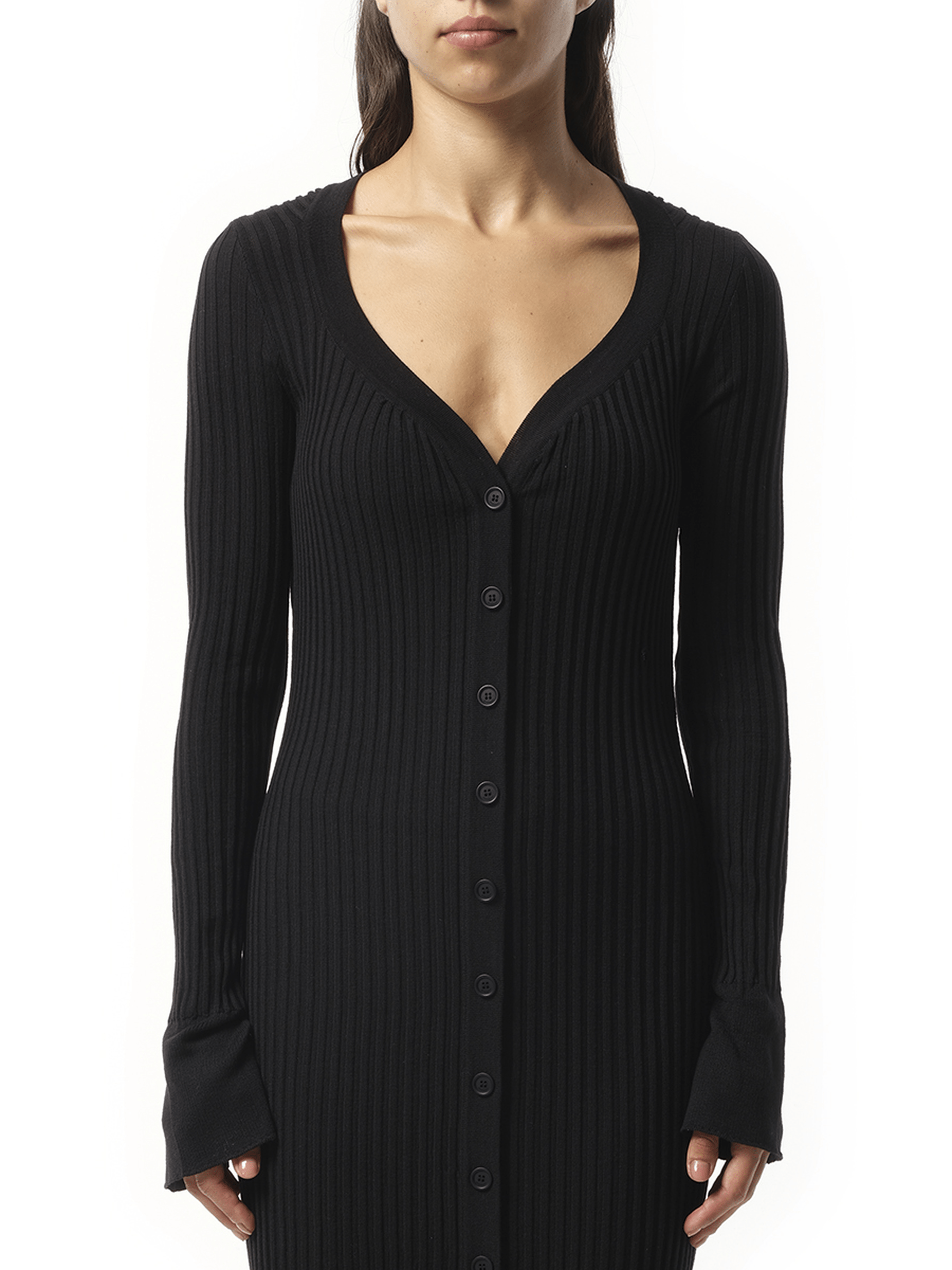 Long Knit Dress in Black