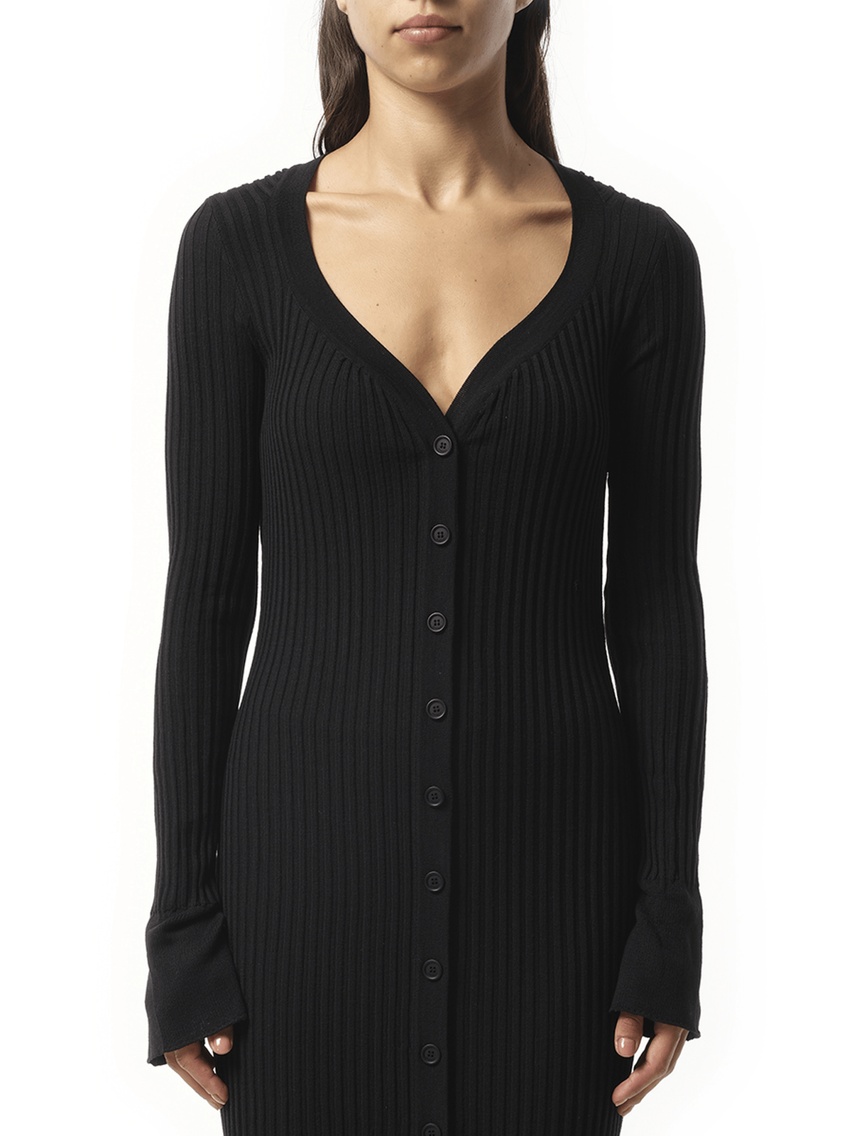 Long Knit Dress in Black