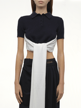 Loewe Polo Sweater in Navy/Ecru