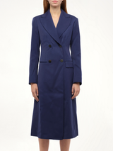 Double Button Coat in Navy
