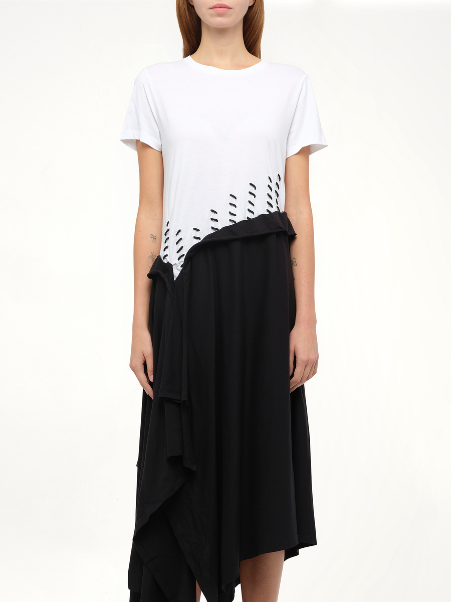 Satin Jersey Dress in Ecru