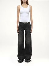 Dirty Wash Straight Jeans in Black