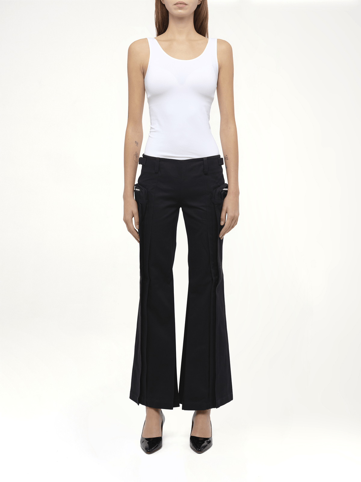 Flared Cargos in Black
