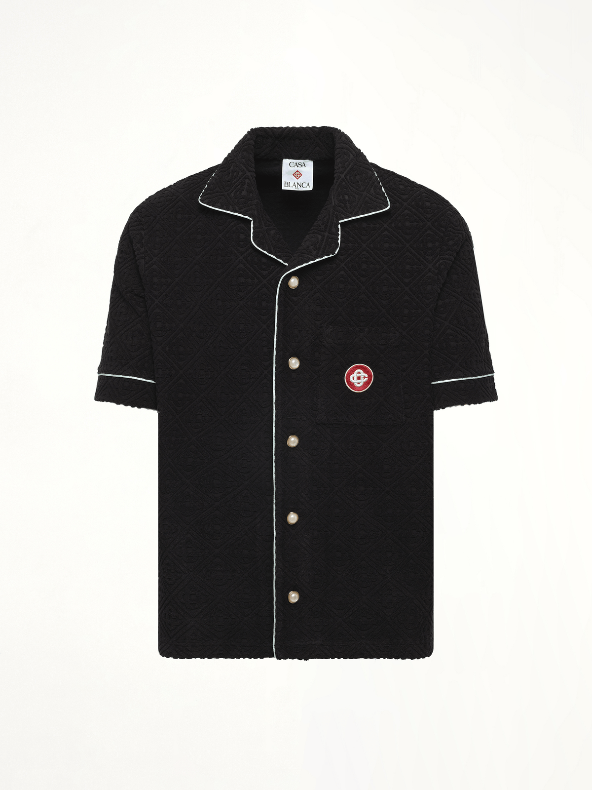 Towelling Monogram Shirt in Black