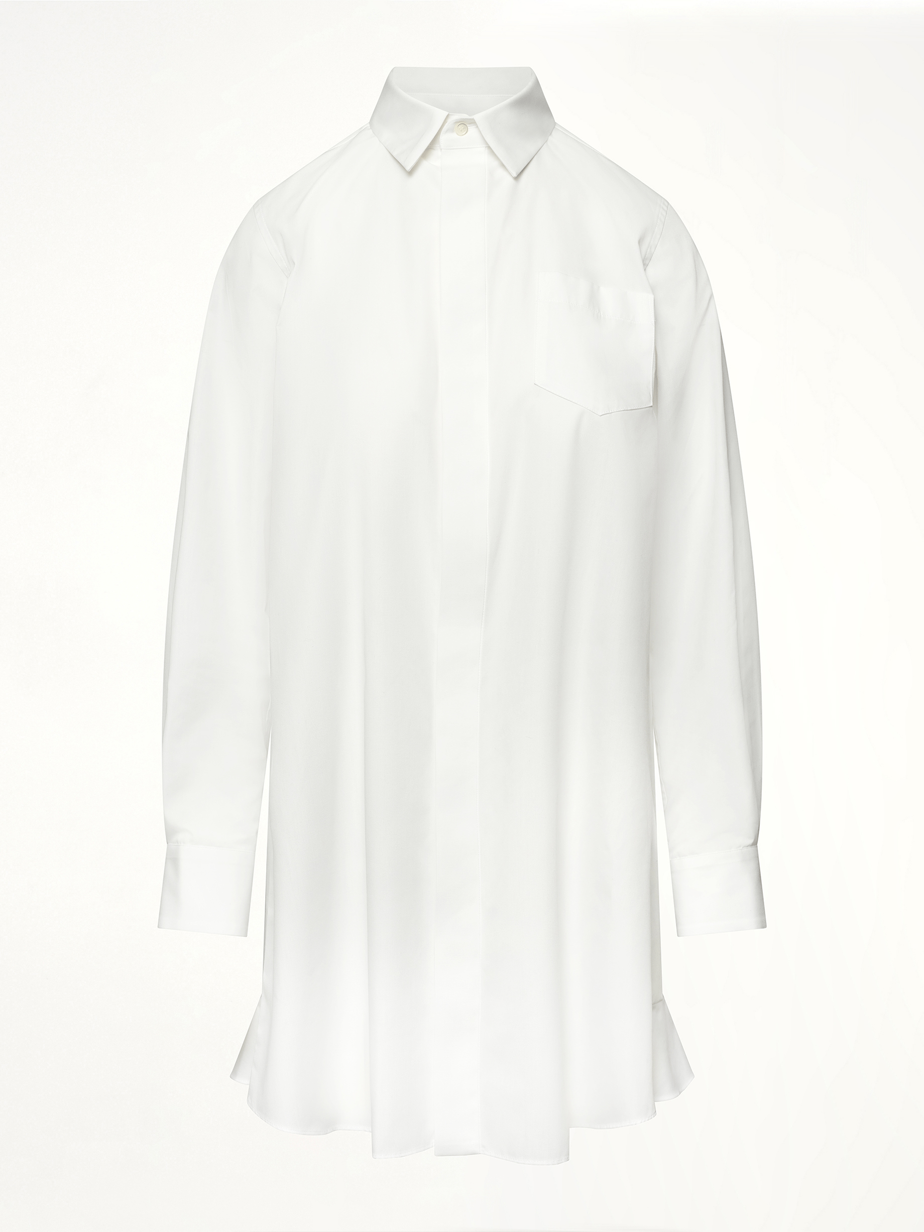 Frill Poplin Dress in Off White