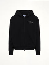 Classique Zip Up Hoodie in Black/White