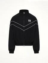 Rhude Mesh Piping Raglan Track Jacket in Black/White