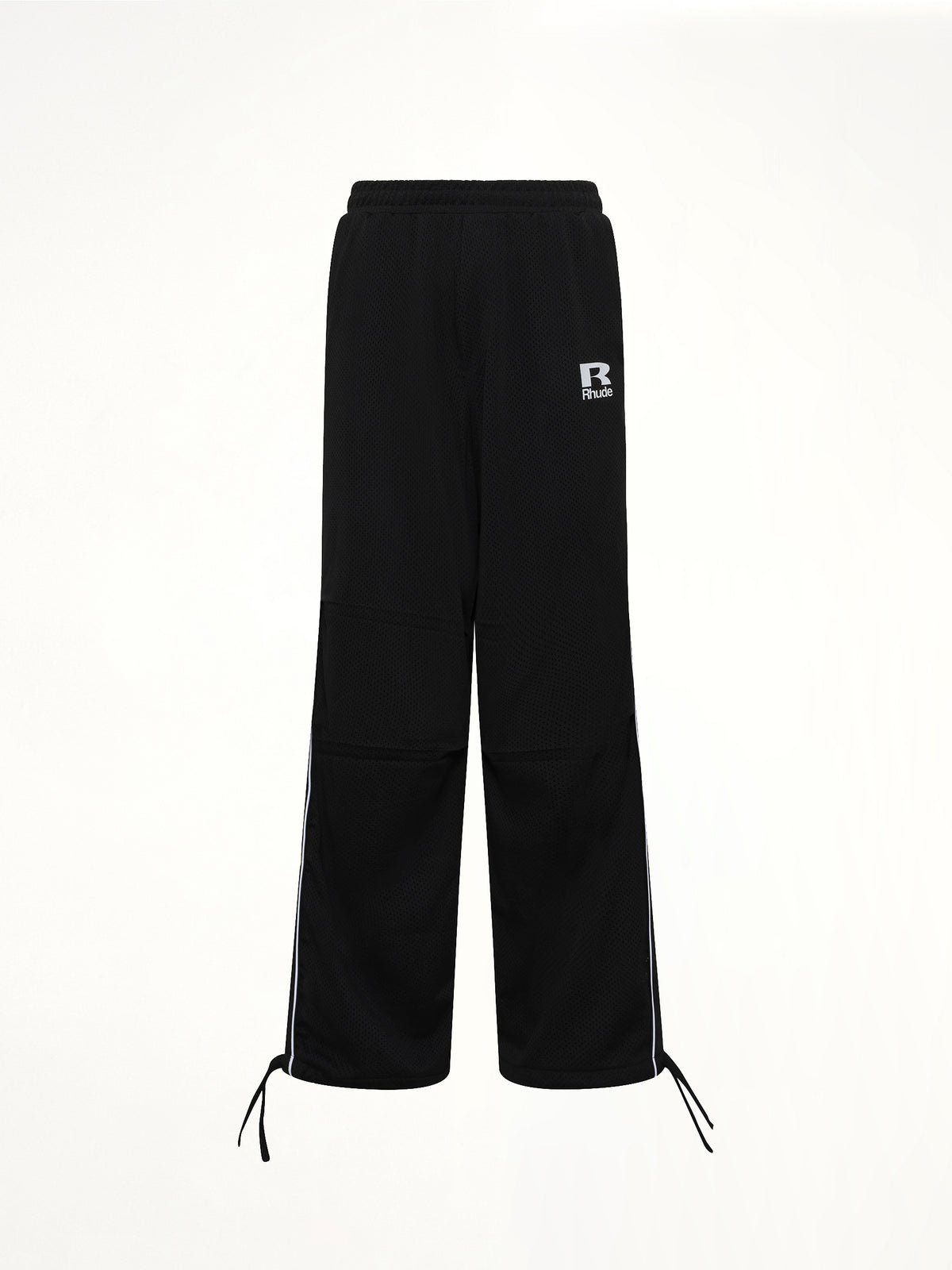 Rhude Mesh Piping Parachute Track Pant in Black/White
