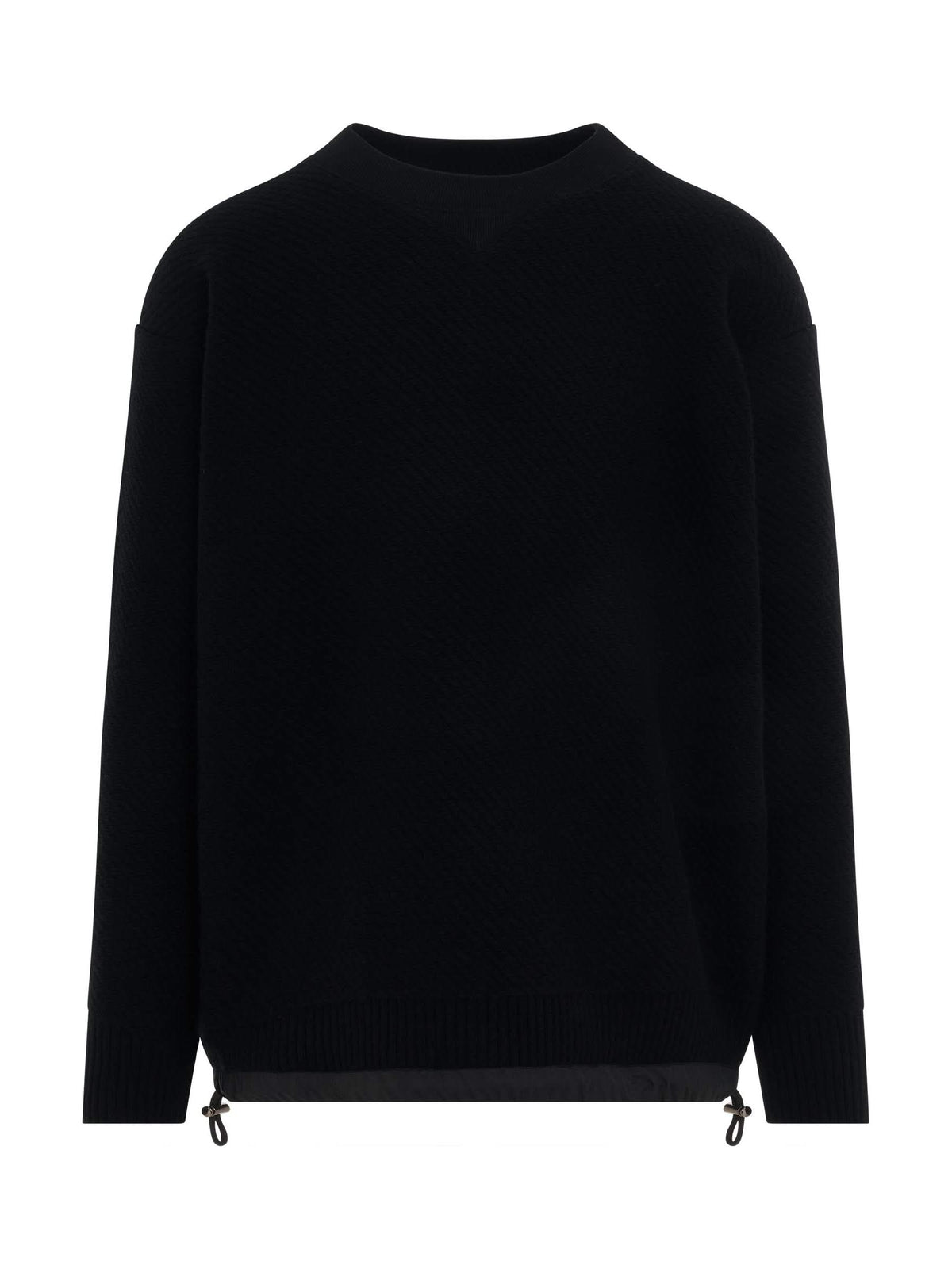 Wool Knit Pullover in Black