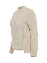 Wool Mohair Knit Pullover in Off White