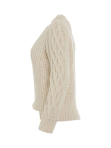 Wool Mohair Knit Pullover in Off White