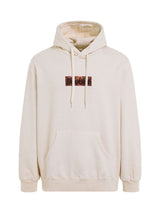 Rust Embroidery Hoodie in Ivory