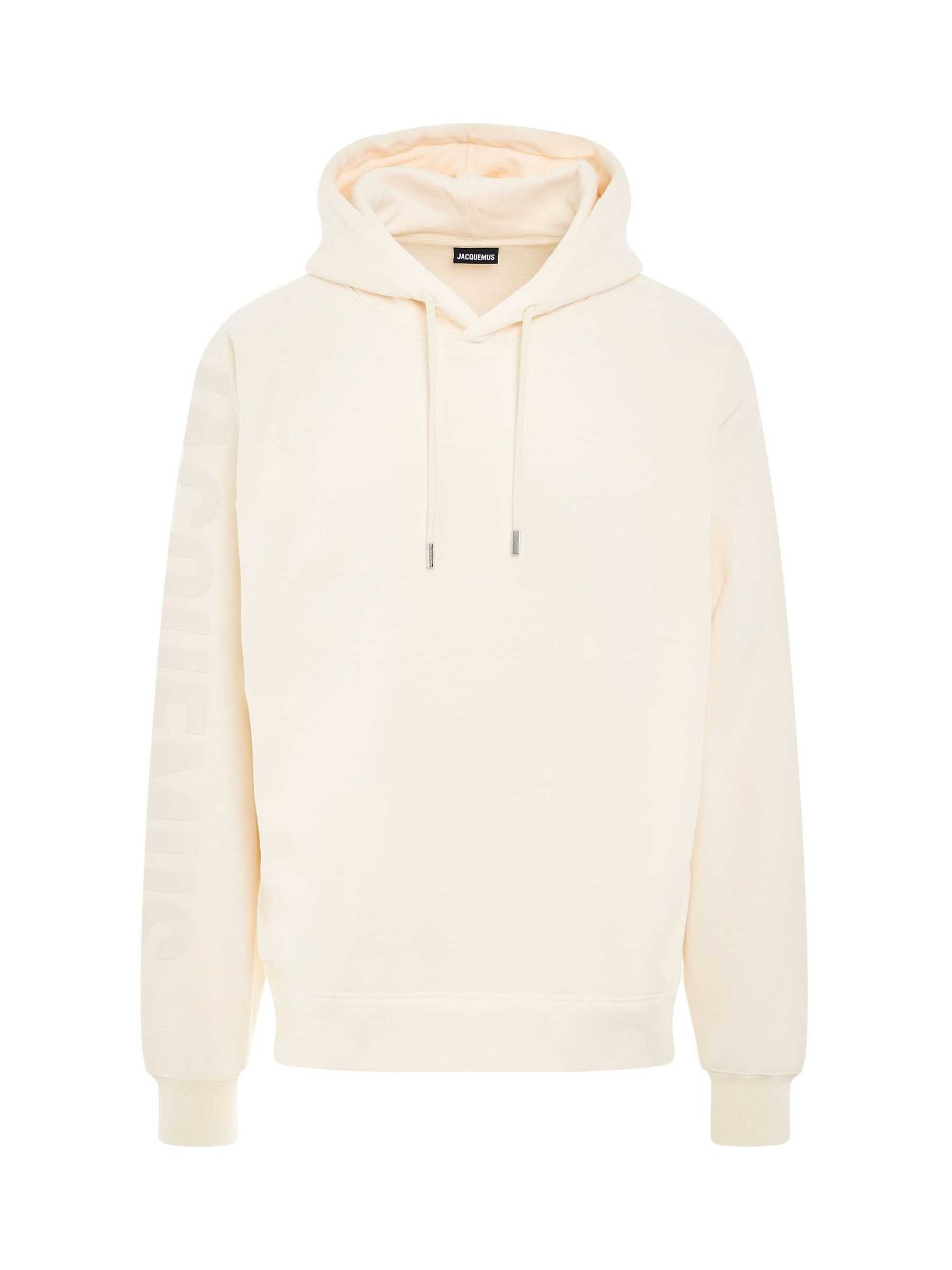 Typo Logo Hoodie in Light Beige