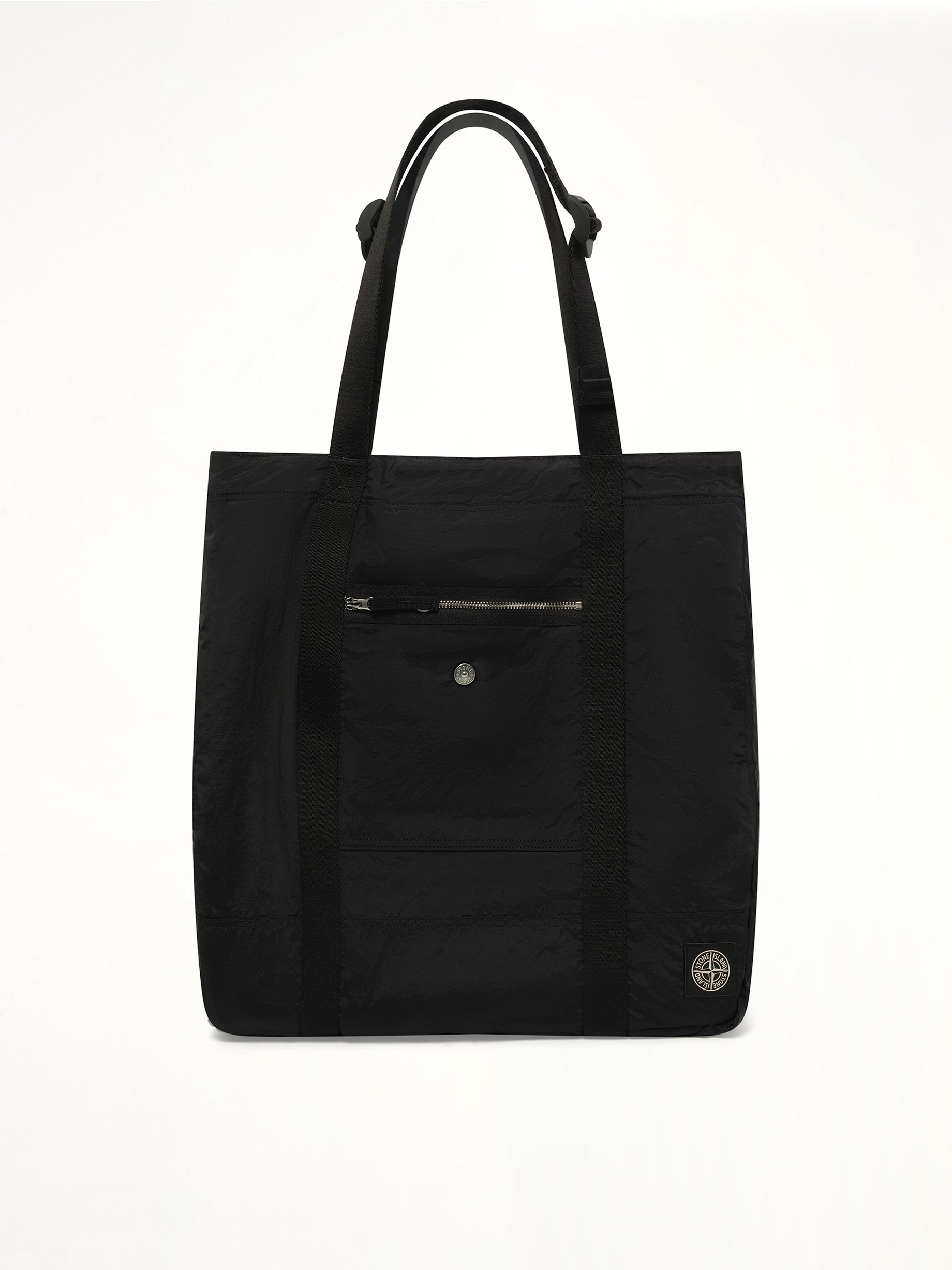 920001 Coated Nylon Tote Bag in Black