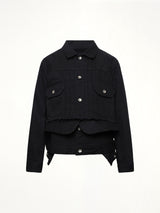 Denim x Wool Melton Jacket in Black