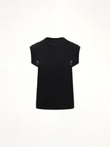 Cotton Jersey x Nylon Twill T-Shirt in Black