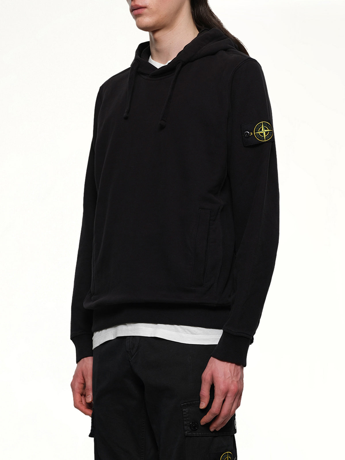 6100029 Cotton Fleece Hoodie in Black