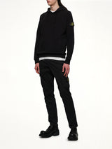 6100029 Cotton Fleece Hoodie in Black