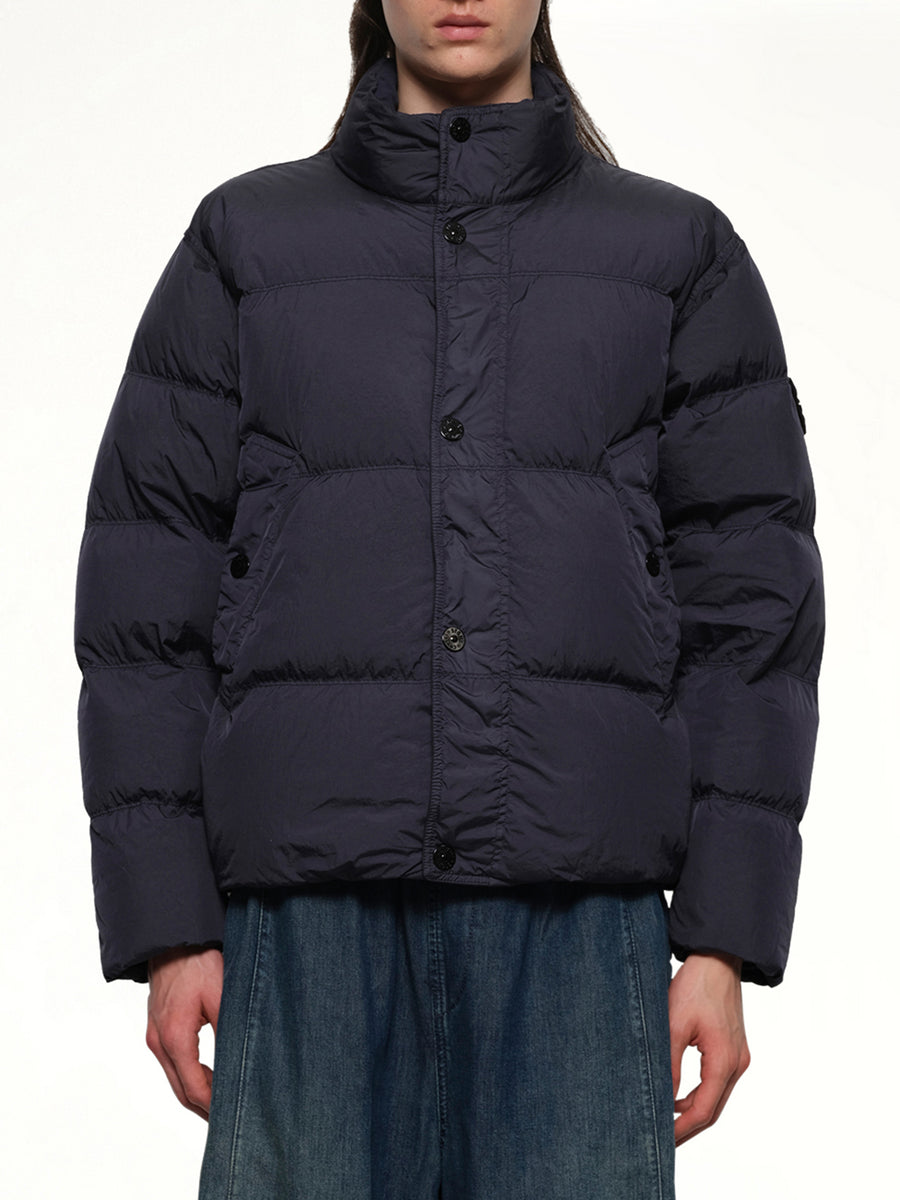 410001 Garment Dyed Crinkle Nylon Down in Navy Blue