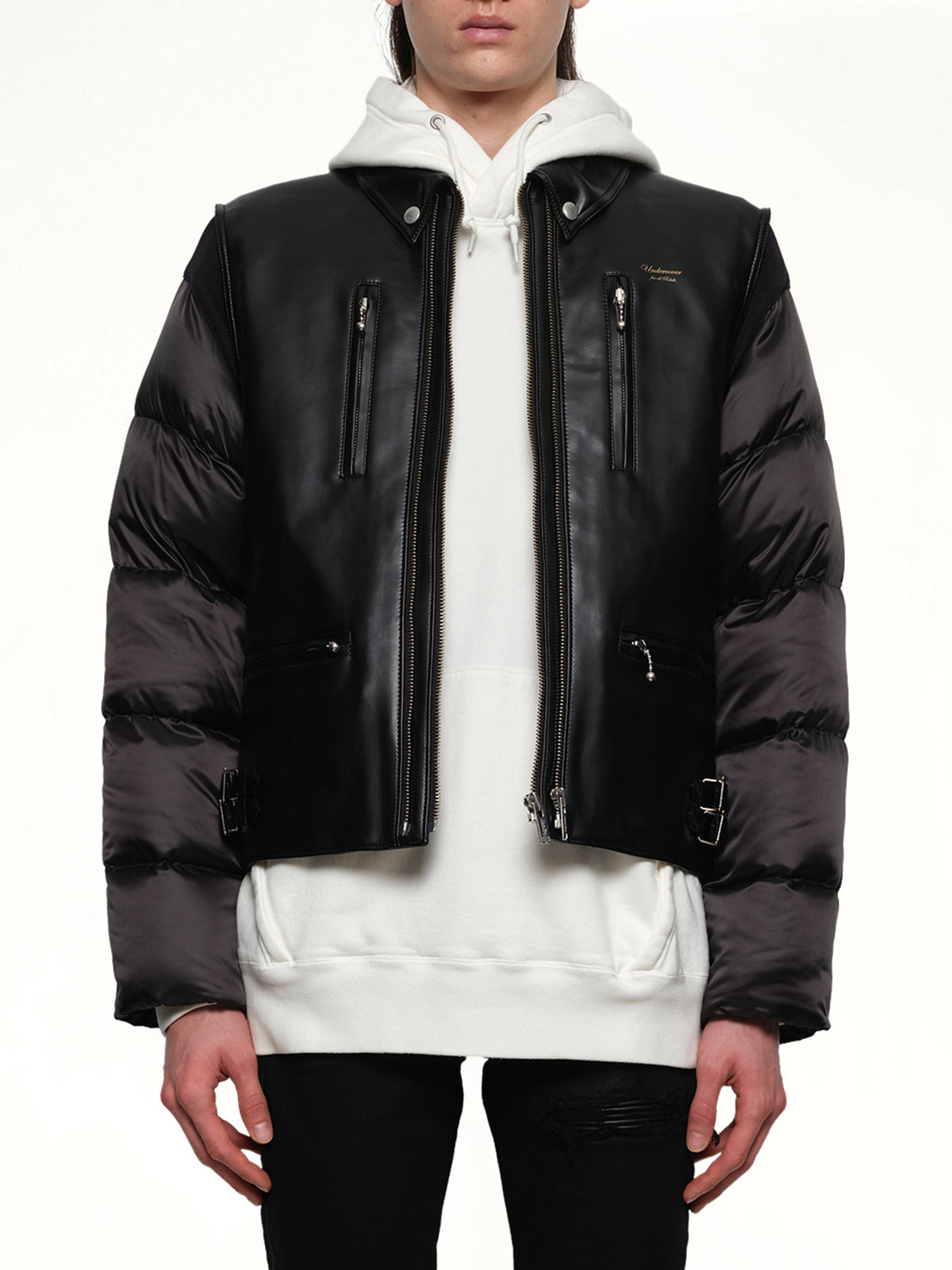 Vegan Leather Blouson in Black