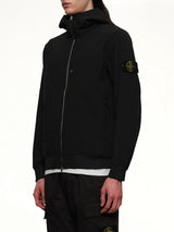 Q100004 Soft Shell Hooded Jacket in Black