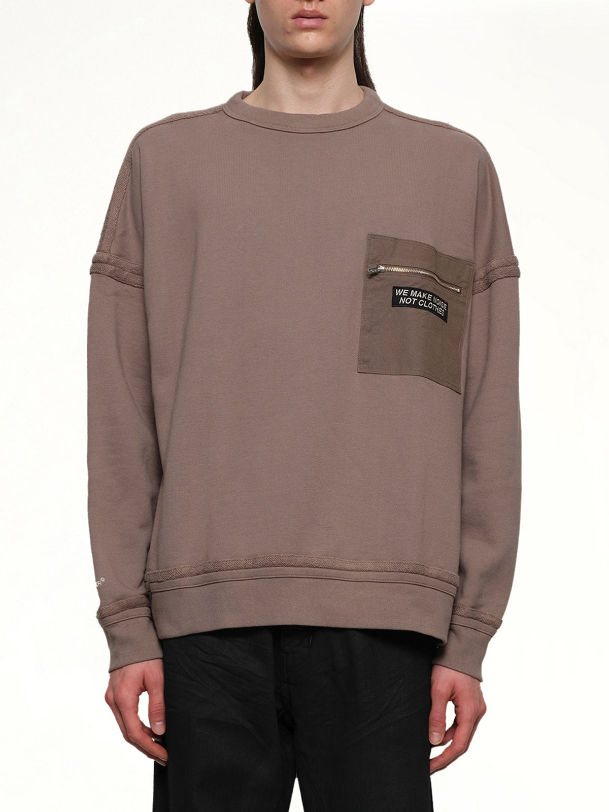 Pocket Sweatshirt in Gray Beige