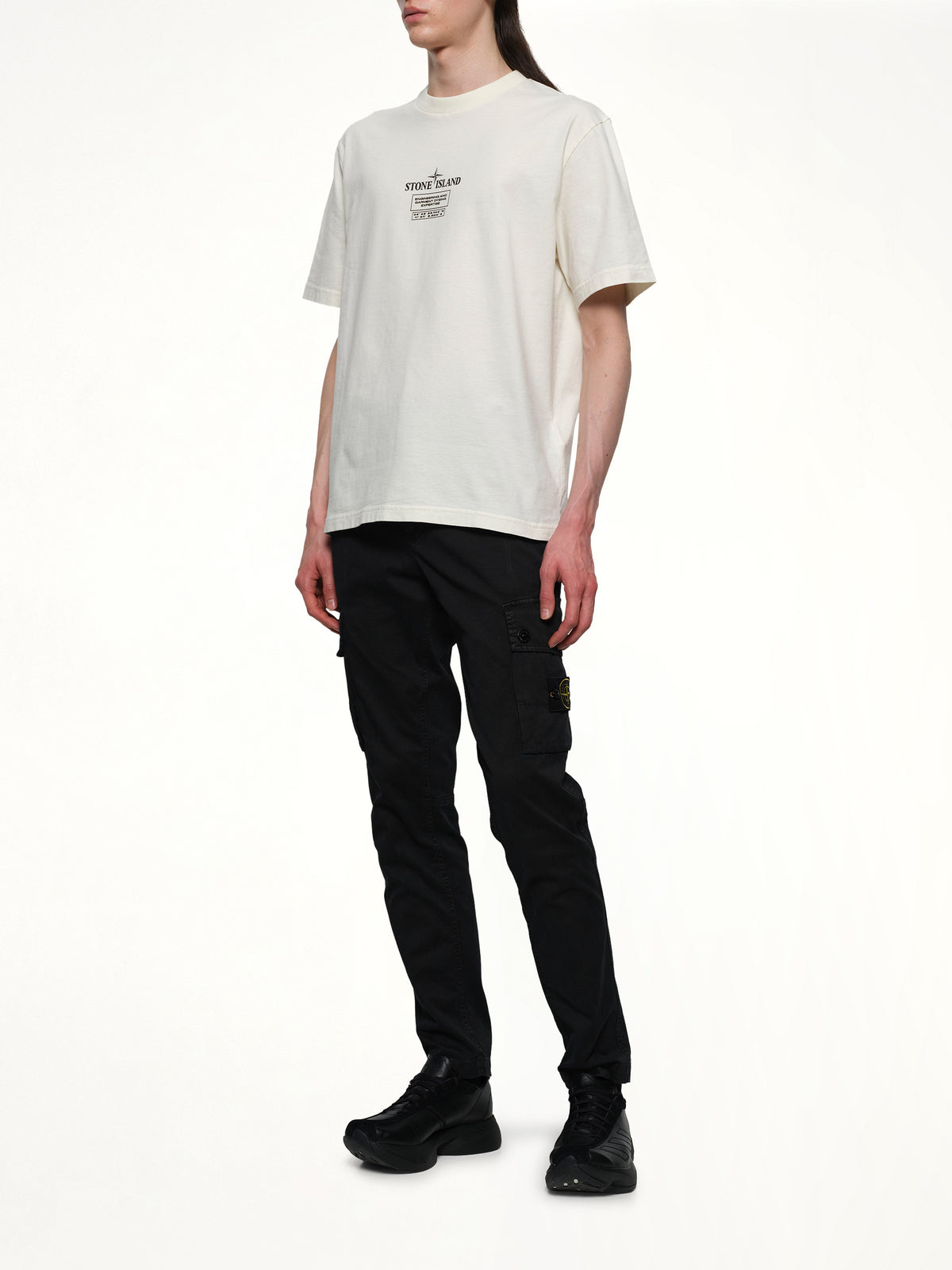 210003 02 Industrial Logos S/S T-Shirt in Ivory