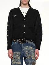 TC Bone Knit Cardigan in Black