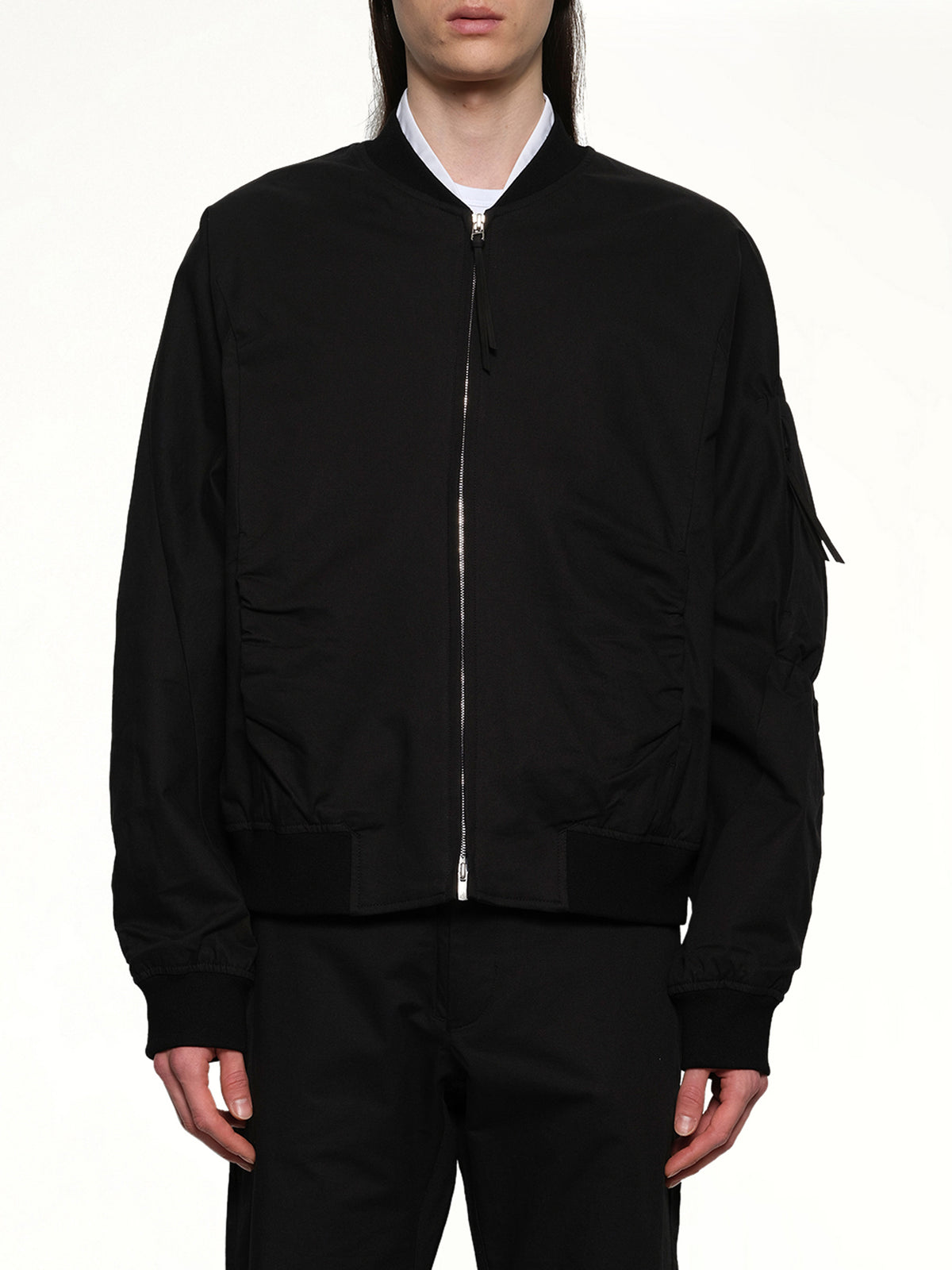 Shirring Bomber in Black