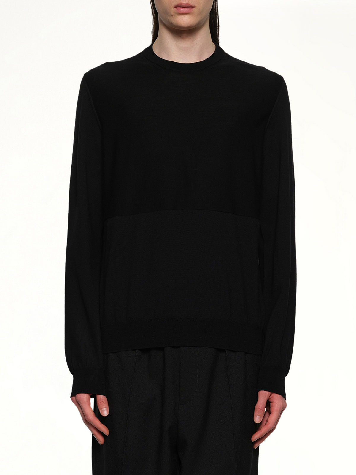 Superfine Merino Wool Sweater in Black