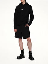 Plus Compact Terry Hoodie in Black