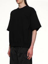 Crewneck Short Sleeve Sweatshirt in Black