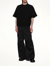 Crewneck Short Sleeve Sweatshirt in Black