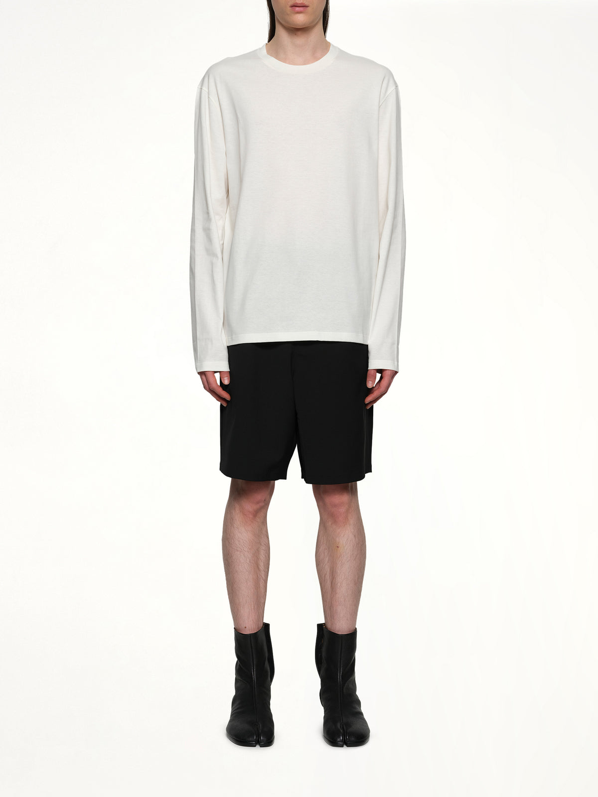 Long Sleeve Logo T-Shirt in Coconut