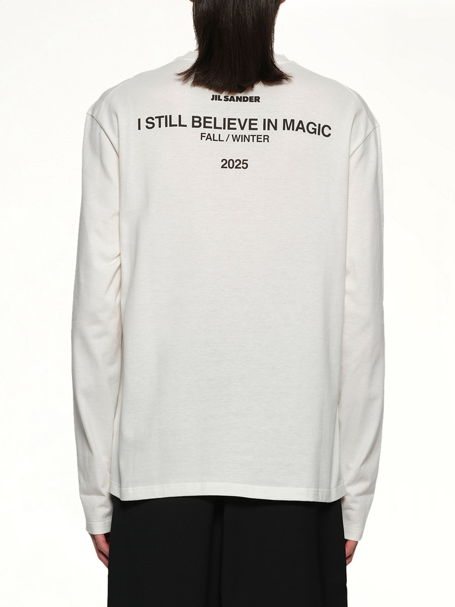 Long Sleeve Logo T-Shirt in Coconut