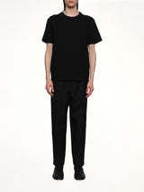 Leather Patch T-Shirt in Black