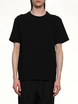 Leather Patch T-Shirt in Black