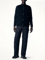 Work V Neck Button Down Vest in Black
