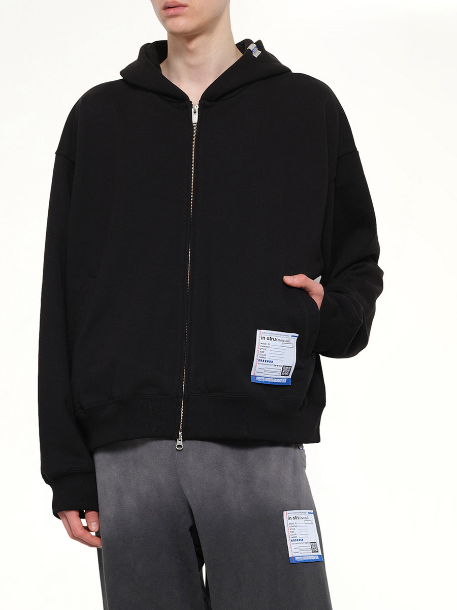 Instrumental Heavy Weight Zip Hoodie in Black