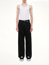 Instrumental One Washed Selvage Denim Baggy Pants in Black