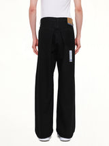 Instrumental One Washed Selvage Denim Baggy Pants in Black