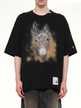 Horse Printed T-Shirt in Black