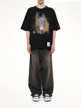 Horse Printed T-Shirt in Black